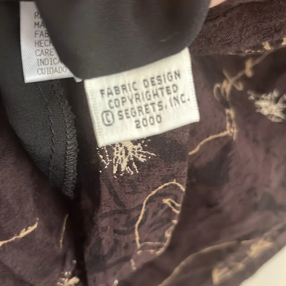 Vintage Sigrid Olsen Midi Skirt Brown Y2K Abstract  Autumn‎ Tiered Whimsigoth